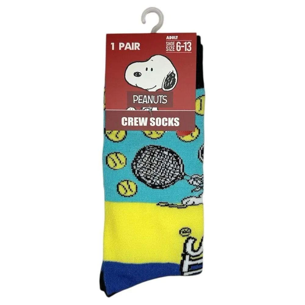 1x Peanut Snoopy Novelty Crew Socks Adult Set Size 6-13